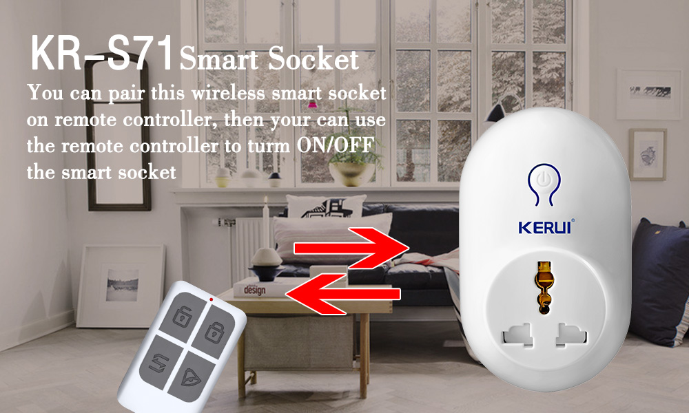 KERUI S71 Wireless Remote Switch Smart Power Socket Plug 