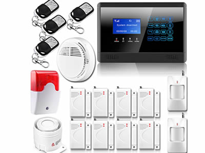 wireless wired lcd touch keypad gsm sms home house alarm system