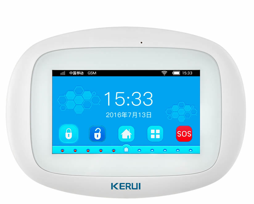 KERUI K52 IOS/Android APP Controlled 2.4G WIFI IP Internet Quad Bands(850/9001800/1900Mhz) GSM GPRS SMS Home Alarm system