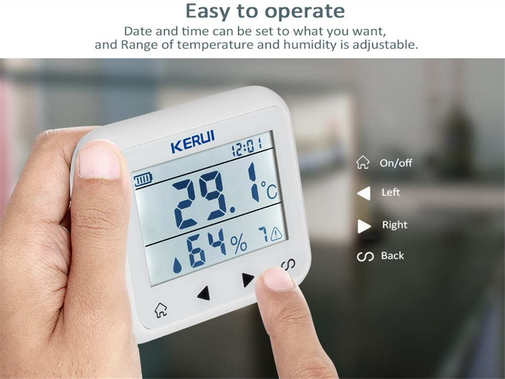 KERUI TD32 LED Display Adjustable Temperature  Alarm Sensor