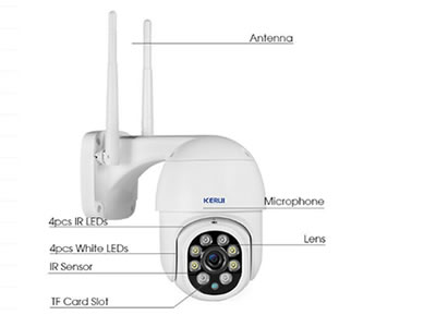 KERUI C45 1080P IP Camera Outdoor WiFi PTZ CCTV Security Wireless Smart Home IR Camere