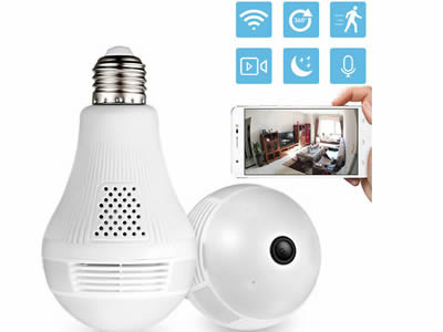 5 units KERUI E27 Wifi IP Camera Light Bulb 360 Panoramic Lamp Fisheye Night IP Camera