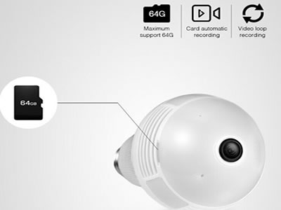 5 units KERUI E27 Wifi IP Camera Light Bulb 360 Panoramic Lamp Fisheye Night IP Camera