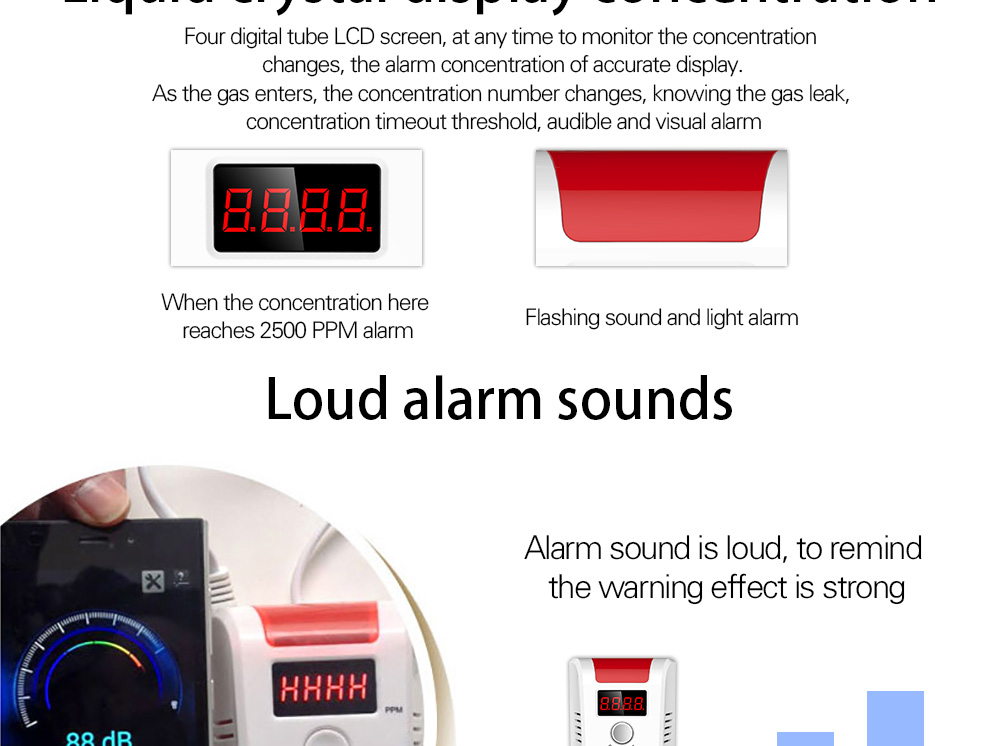 KERUI GD13 LED Digital Display Gas Detector Sensor 