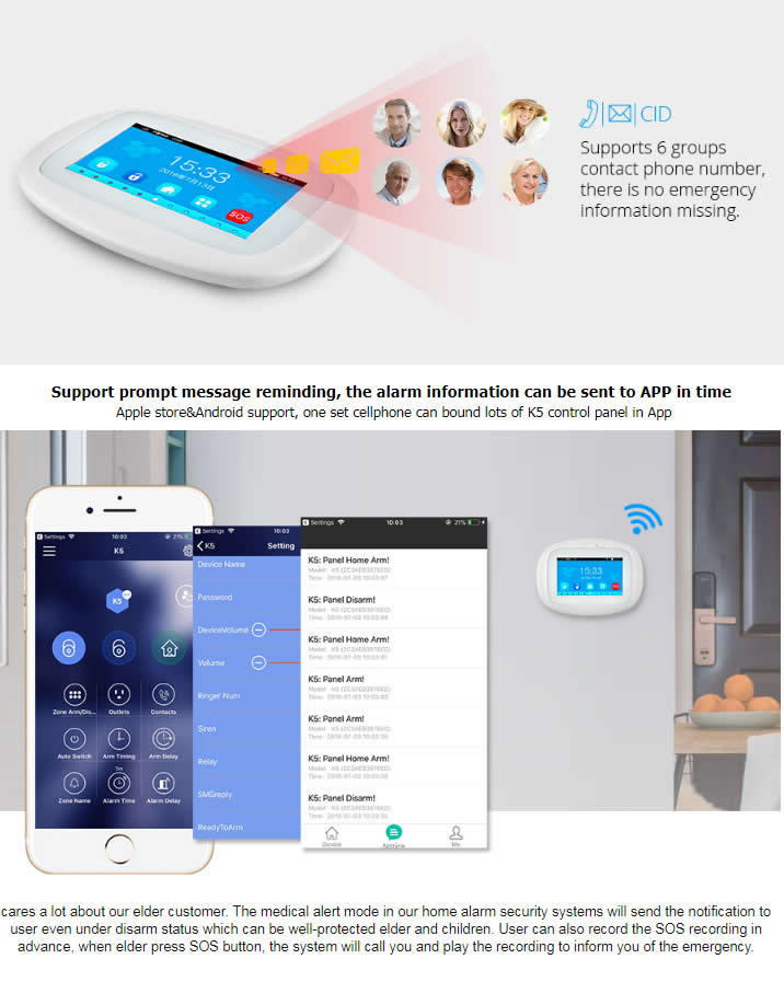 kerui K52 Wifi GSM alarm system