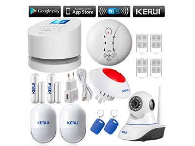 Kerui W2 WiFi GSM PSTN Systeme dalarme Sans fil Sirene Indoor Camera IP 